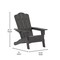 Flash Furniture Gray Adirondack Patio Chairs with Cupholder, 2PK 2-LE-HMP-1044-10-GY-GG - alternate 9